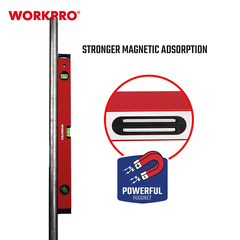 Thước thủy nhôm có từ tính 600mm Workpro  WP262011