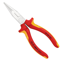 Kìm mũi nhọn đàn hồi mạ chrome 160mm, cách điện 1000V Knipex 2506160