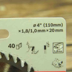 Đĩa cưa gỗ mini 100mm 40 răng cốt 20mm Bosch 2608644190