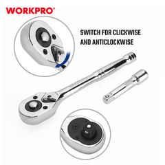 Bộ đầu cờ lê thay thế 1/4 inch + 3/8 inch (1 SET = 39 cái) Workpro  WP202536