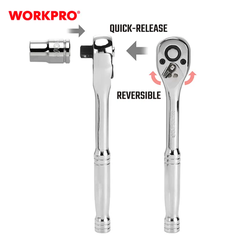 Bộ đầu cờ lê thay thế 1/4 inch + 3/8 inch (1 SET = 39 cái) Workpro  WP202536