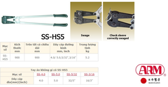 Kìm bấm cáp bằng thép không gỉ Arm SS-HSC5