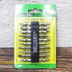 Bộ đầu bắn vít 2 đầu 10 chi tiết 65mm Sellery 11-217
