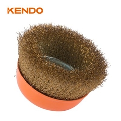 Chổi cước đánh rỉ sét 100mm sợi đồng thau M14x2mm Kendo 76000429