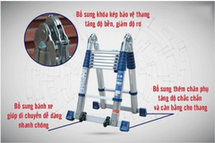 Thang nhôm rút đôi chữ A cao 2.4m NIKAWA NK-50AI-PRI