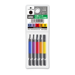 Bộ 5 mũi bắn vít đầu lục giác 2.5,3,4,5,6x65mm Anex ACHX5-65L