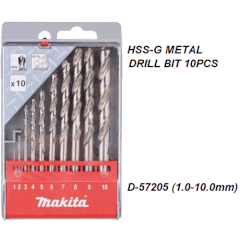 Bộ mũi khoan kim loại HSS-G 1-10mm Makita D-57205 (10 cái)