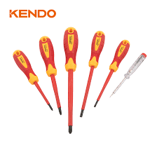 Bộ tua vít cách điện 1000V VDE bằng thép CrV (6 chi tiết/ bộ) Kendo 20483
