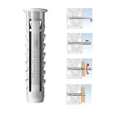 Tắc kê nhựa SX Fischer 6mm, 8mm, 10mm
