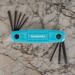 Bộ lục giác xếp gọn bông sao 9 chi tiết  Workpro WP222033