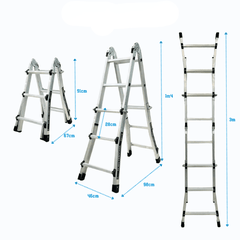 Thang nhôm trượt chữ A 3 bậc cao 1.4m SUMIKA SKM403