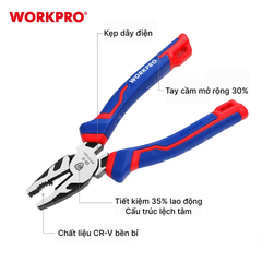Kìm điện mỏ bằng đa năng 7inch (180mm) Workpro WP231025