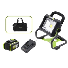 Đèn led công trình dùng pin 20V Worx WU026.15.2B (1 pin 5Ah, 1 sạc 2Ah)