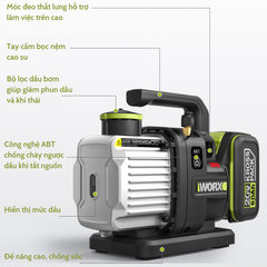 Thân máy hút chân không 580ml dùng pin 20V Worx WU091.9 (không kèm pin sạc)
