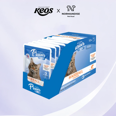 Pate sốt viên Plaisir Hỗ trợ kiểm soát búi lông cho mèo vị gà 85g