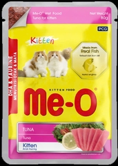 Thức ăn ướt Me-O túi dành cho mèo con vị cá ngừ 80G