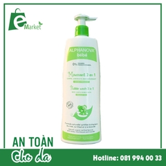 Sữa tắm gội hữu cơ tạo bọt cho bé 3 trong 1 Alphanova 500ml