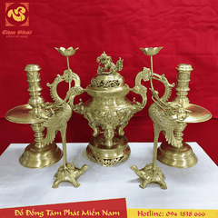 Bộ lư đồng cao 40 cm
