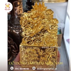 Ấn rồng sắc mệnh Chi Bảo mạ vàng 24k