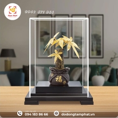 Quà tặng doanh nhân - Cây kim ngân túi tiền vàng 24k