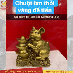 Tượng Chuột Phong Thủy Chiêu Tài Lộc Bằng Đồng Vàng