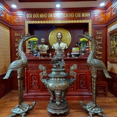 Đôi Hạc thờ khảm tam khí tại Phòng Thờ Bác Hồ Sân Bay Tân Sơn Nhất
