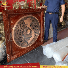 TRANH MẶT TRỐNG ĐỒNG BẢN ĐỒ VIỆT NAM KHUNG GỖ GỤ