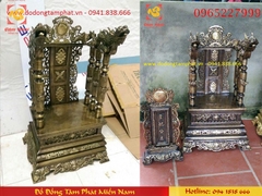 Ngai thờ bằng đồng hun xanh giả cổ cao 68cm
