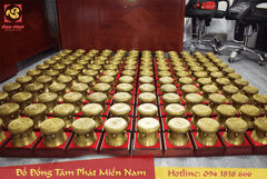 Trống đồng Đông Sơn dát vàng 9999 loại nhỏ
