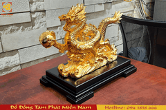 Tượng rồng bay bằng đồng mạ vàng