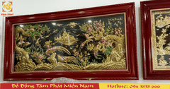 Tranh Tứ Quý Bình An bằng đồng vẽ màu đặt sắc