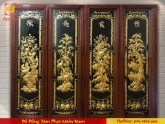 Tranh đồng Tứ quý khung rời kích thước 40x127cm