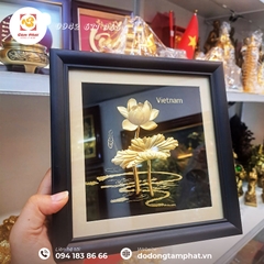 Tranh hoa sen dát vàng 24k - Quà tặng ý nghĩa