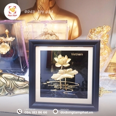 Tranh hoa sen dát vàng 24k - Quà tặng ý nghĩa