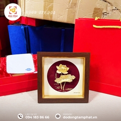Tranh hoa sen dát vàng 24k - Quà tặng ý nghĩa