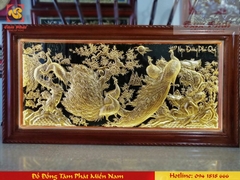 Tranh Ngọc Đường Phú Qúy, dát vàng 9999, kích thước 2.3x1.2m