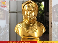 Tượng chân dung cụ ông cụ bà bằng đồng dát vàng 9999 tại xưởng