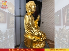 Tượng đồng Tam Thế Phật mạ vàng 24k cao 60cm