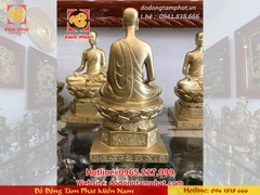 Tượng Phật Hoàng Trần Nhân Tông bằng đồng vàng cao 25cm