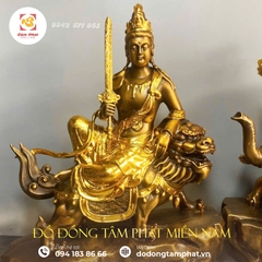 Tượng Văn Thù Phổ Hiền Bồ Tát bằng đồng dát vàng