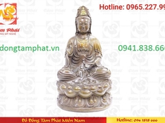 Tượng Quan Thế Âm bằng đồng đỏ hun cao 50cm