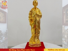 Tượng Thánh Cả Giuse bằng đồng thếp vàng 9999