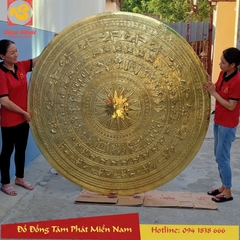 Mặt trống đồng vàng thúc nổi thủ công