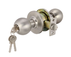 Khóa quả nắm đầu chìa đầu bấm, inox mờ, loại nhỏ