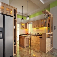 Tủ bếp gỗ sồi Nga TBSN 038