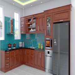 Tủ bếp gỗ sồi Nga TBSN 09