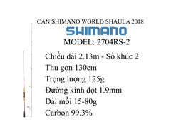 Cần Lure 18 WORLD SHAULA