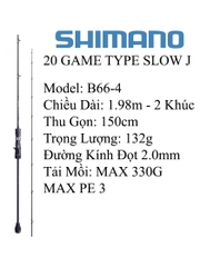 Cần Jig 20 GAME TYPE SLOW J