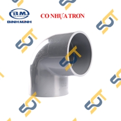 Co 90 Độ Nhựa PVC Trơn Dán 21 27 34 - Thương Hiệu Nhựa Bình Minh