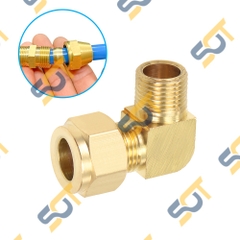 Co Ren Ngoài 1/8 (9.6), 1 Đầu Ren 1 Đầu Côn Lõm Hạt Bắp NPT Nối Ống Đồng, Ống PU